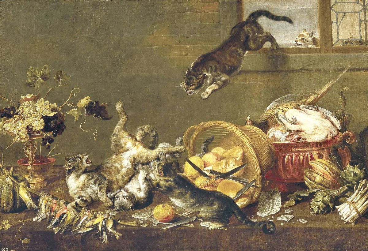 Пауль де Вос. Кошачья драка в кладовой. XVII век