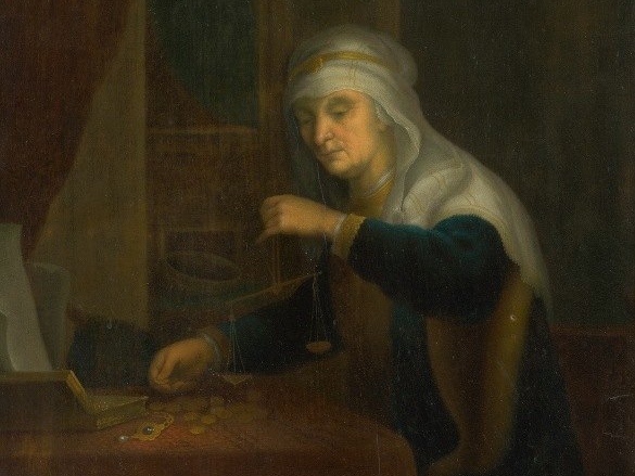 Неизвестный художник. Взвешивание золота (фрагмент). 1670-1690