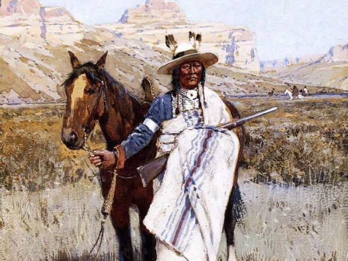 Анри Фарни. Индейский разведчик (фрагмент). 1896