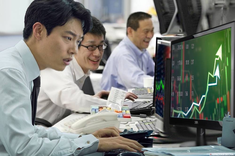 Брокеры японского фондового рынка. Коллаж
