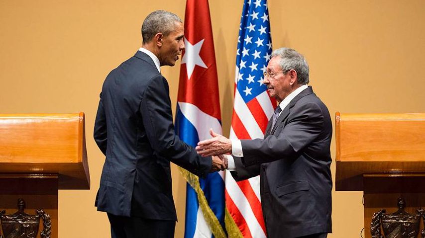 Встреча Барака Обамы и Рауля Кастро