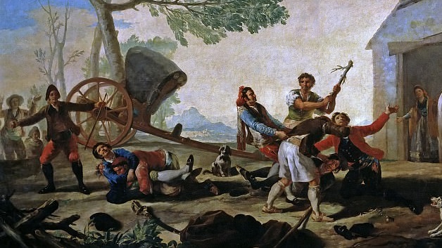 Франсиско де Гойя. Драка у таверны (фрагмент). 1777