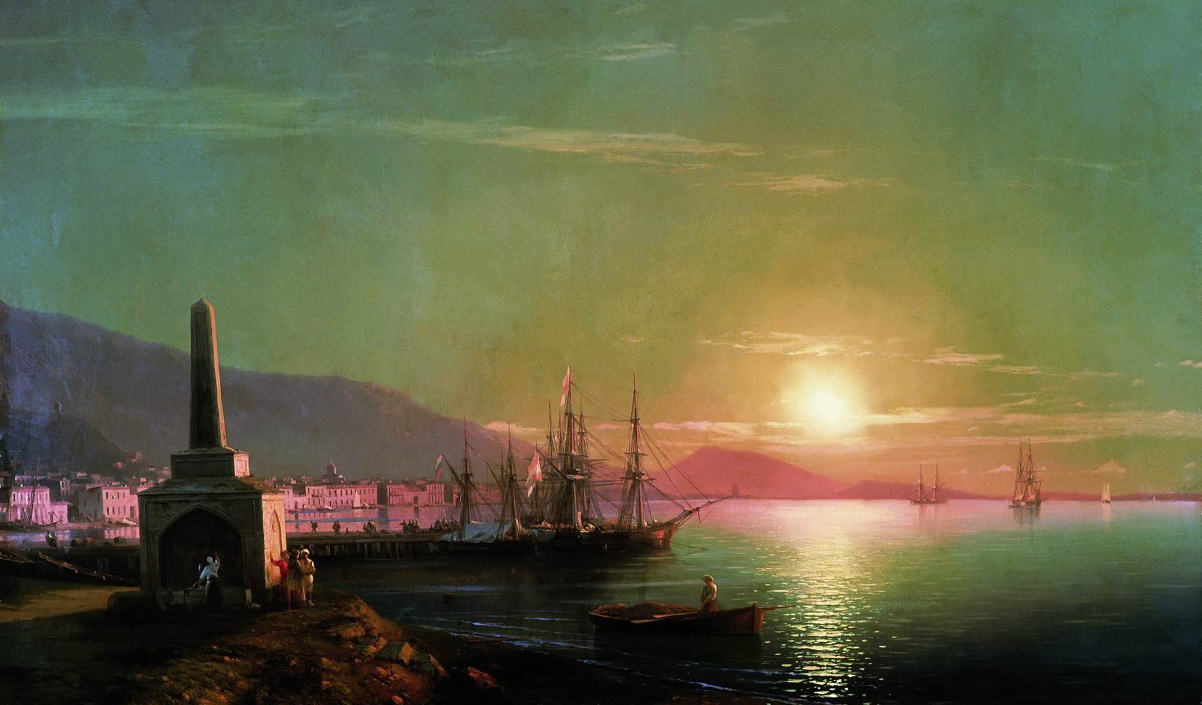 И. Айвазовский. Восход солнца в Феодосии (фрагмент). 1855