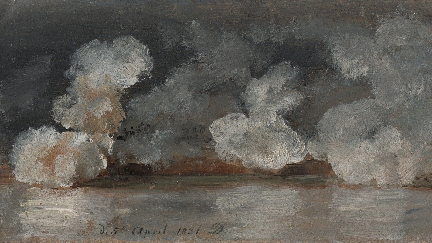Юхан Кристиан Клаусен Даль. Дым от пушечных выстрелов (фрагмент). 1831