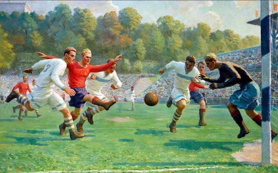 Андрей Коротков. Футбольный матч. 1949