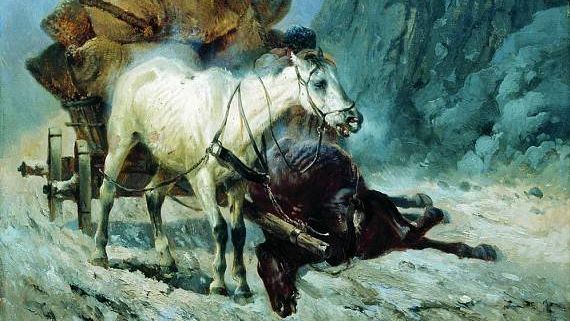 Николай Егорович Сверчков. Загнанные лошади. 1879