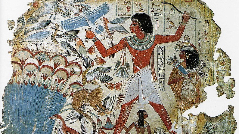 Охота на птиц в зарослях папируса. Из гробницы Небамона. Британский музей