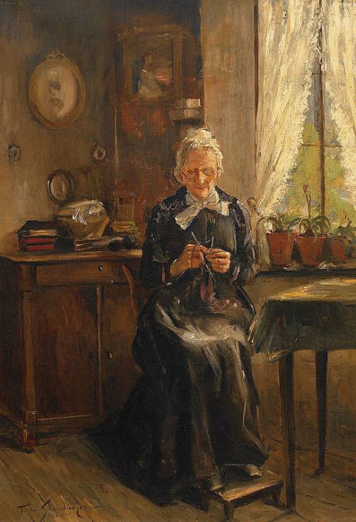 Toni Staudacher. Портрет пожилой дамы. 1900