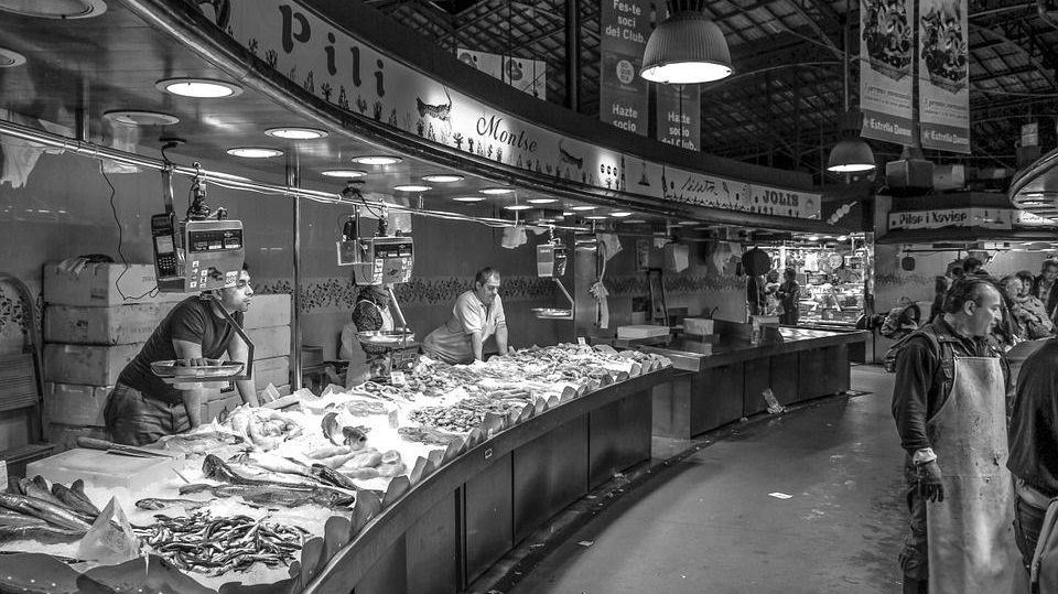 рыбный рынок, морепродукты, рыба