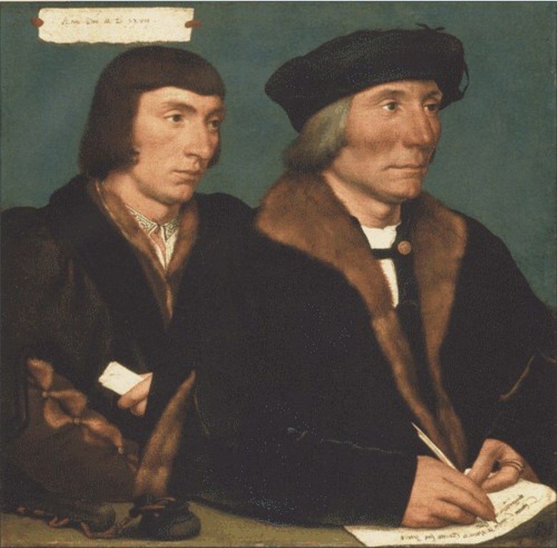 Ганс Гольбейн. Двойной портрет нотариуса и судьи Томаса Годселва и его сына джона. 1528