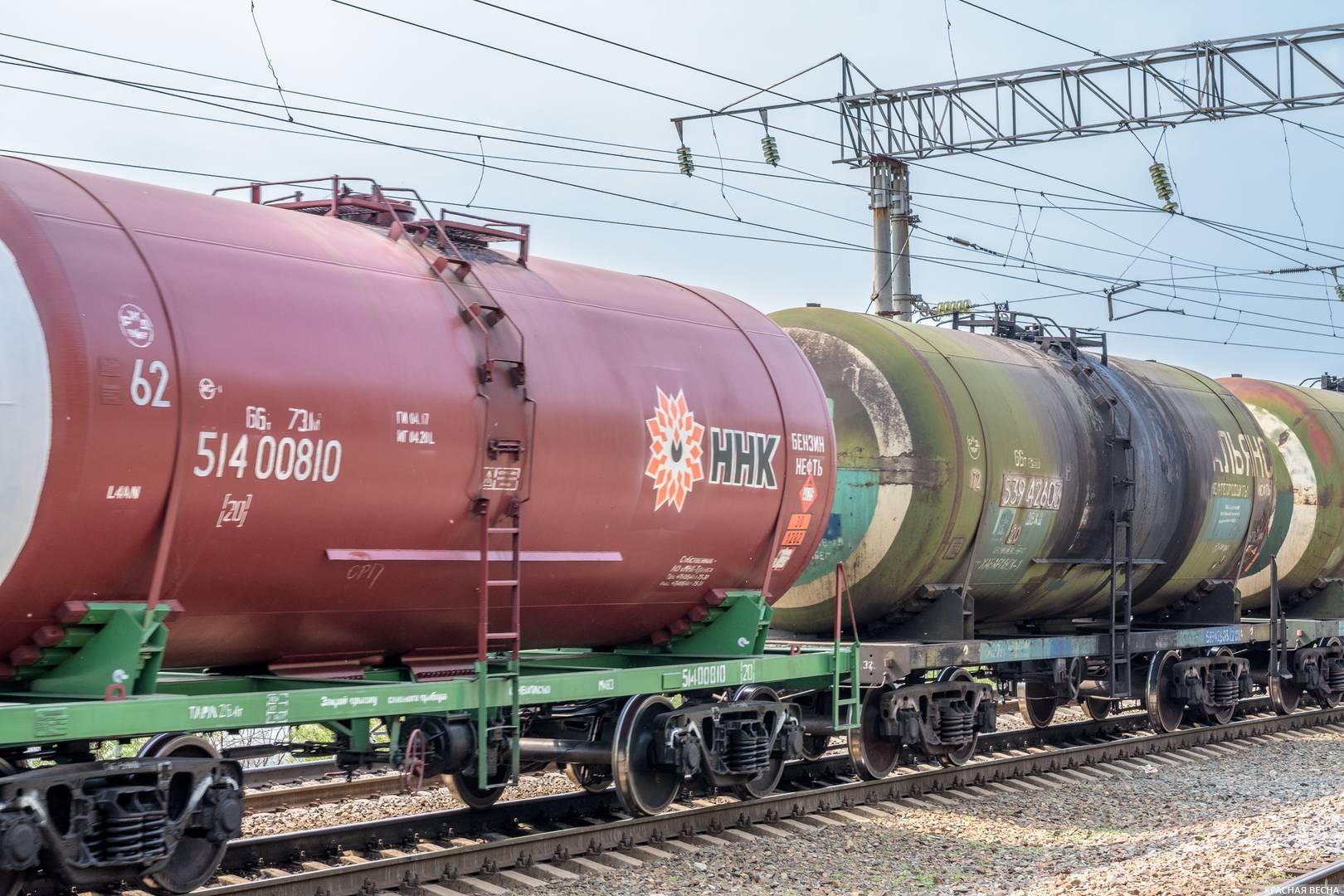 Железнодорожный состав с нефтепродуктами, Владивосток, Россия.
