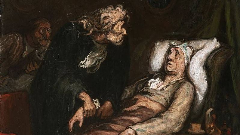 Домье, Оноре-Викторен. Мнимый больной. 1860