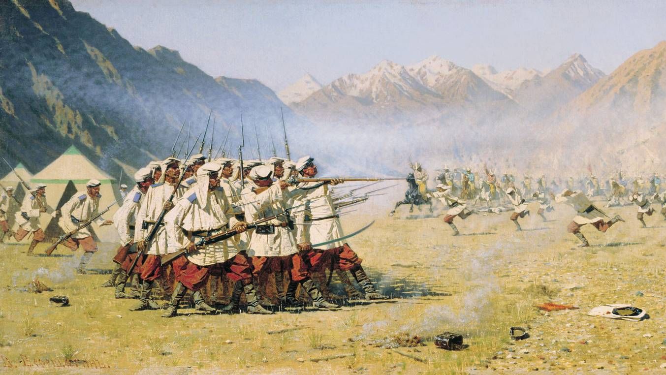 Василий Верещагин. Нападают врасплох (фрагмент). 1871