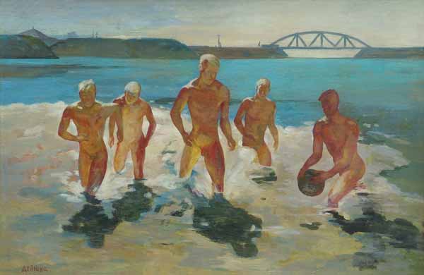 Александр Дейнека. Мальчики, выбегающие из воды. 1930