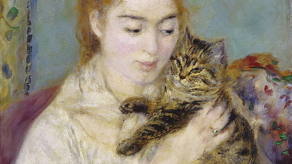 Пьер Огюст Ренуар. Женщина с кошкой. 1875