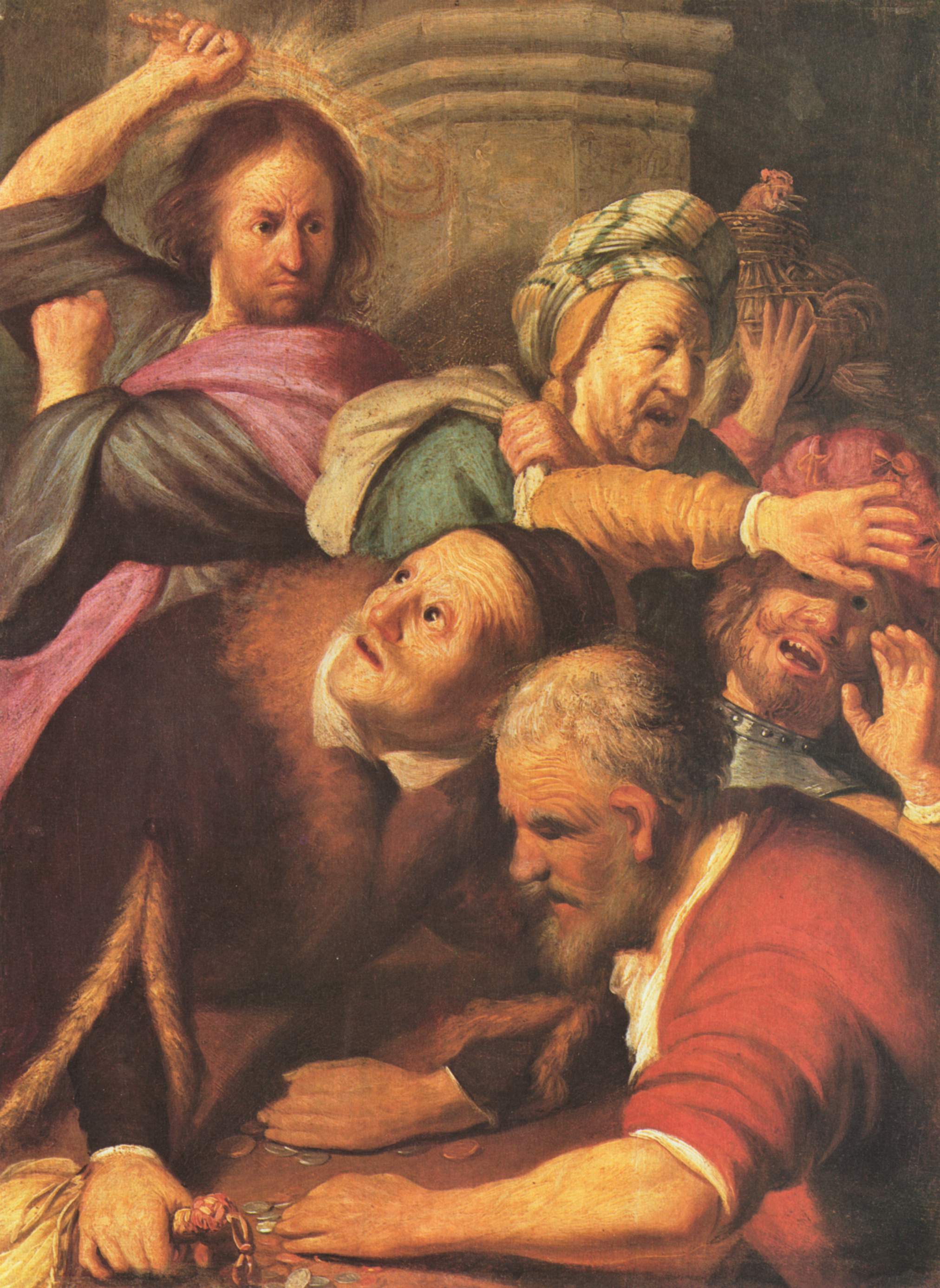 Рембрандт. Изгнание торгующих из Храма. 1626