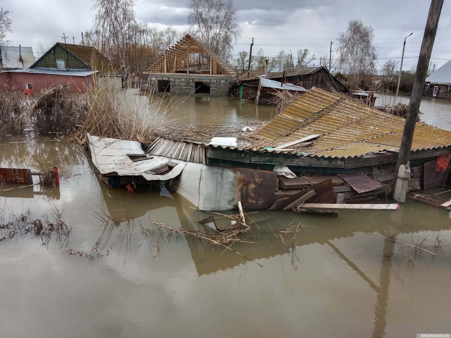 Пригороды Петропавловска после наводнения