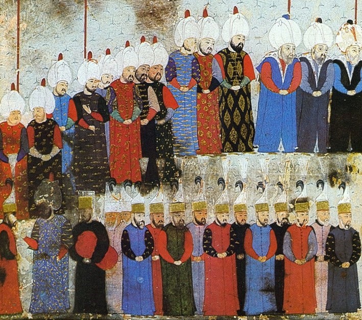 Неизвестный автор. Османская миниатюра. Селим II восходит на трон (фрагмент). XVI в.