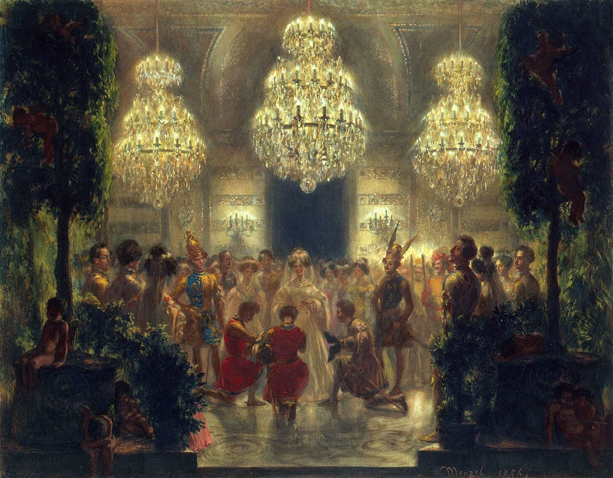 Адольф фон Менцель. Награждение участников праздника, 1829 год. 1854