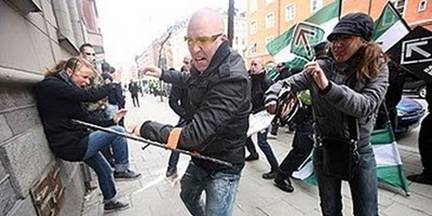 Акция шведских неонацистов. Стокгольм. 2010