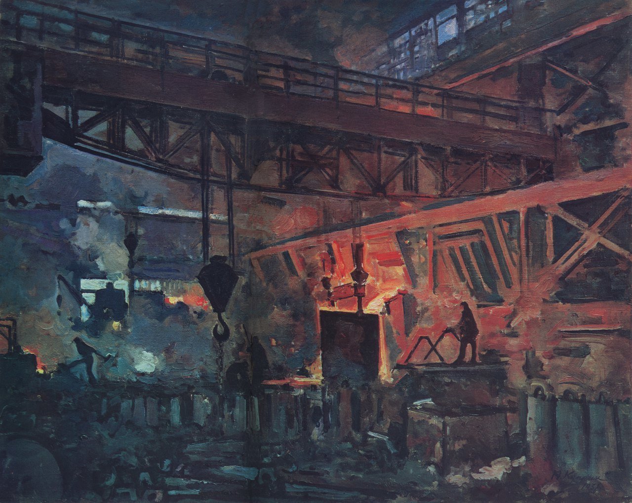 Александр Куприн. Завод «Серп и Молот» в Москве, мартеновский цех. 1931