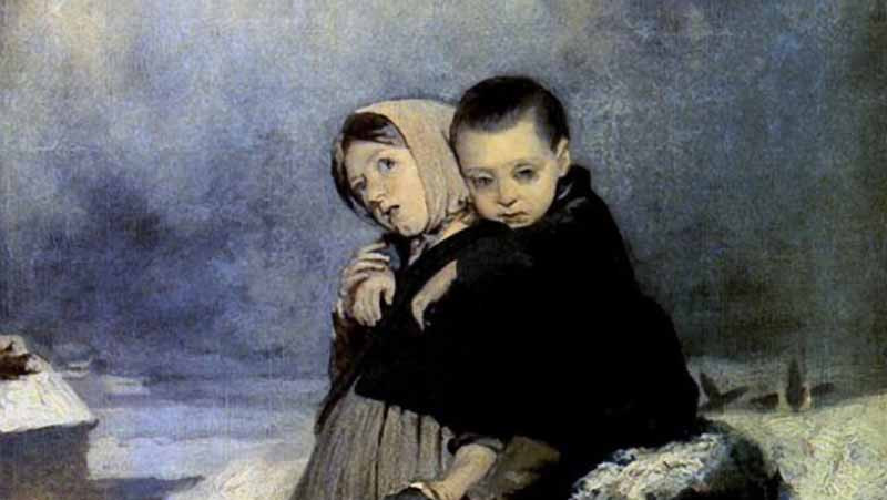 Василий Перов. Дети-сироты на кладбище (фрагмент). 1864