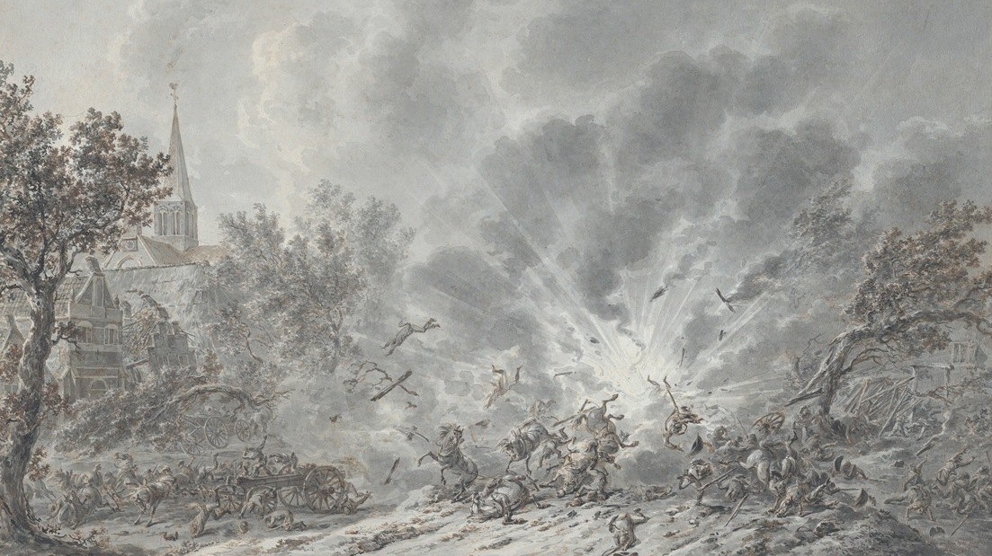 Дирк Лангендийк. Взрыв рядом с деревней (фрагмент). 1805