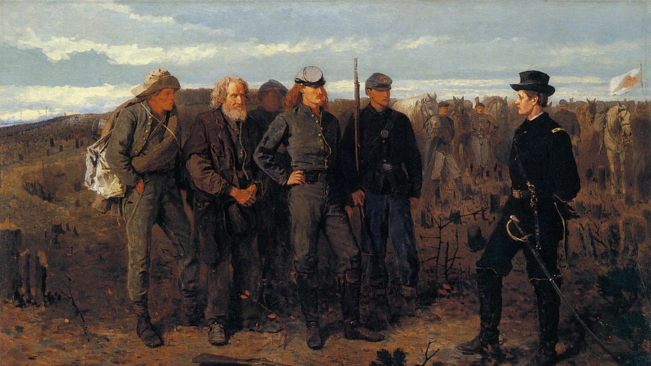 Уинслоу Хомер. Пленные на фронте (фрагмент). 1866