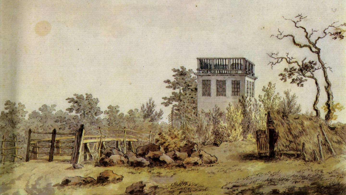 Каспар Давид Фридрих. Пейзаж с загоном (фрагмент). 1797