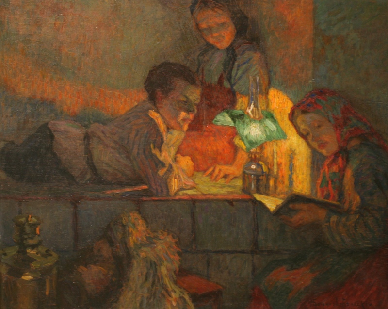 Богданов-Бельский Николай. «Дети, читающие при свете керосиновой лампы» 1910-е