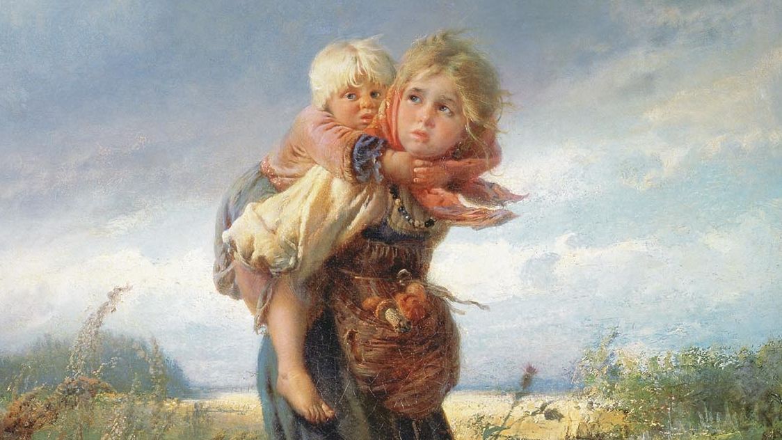 Константин Маковский. Дети, бегущие от грозы. 1872