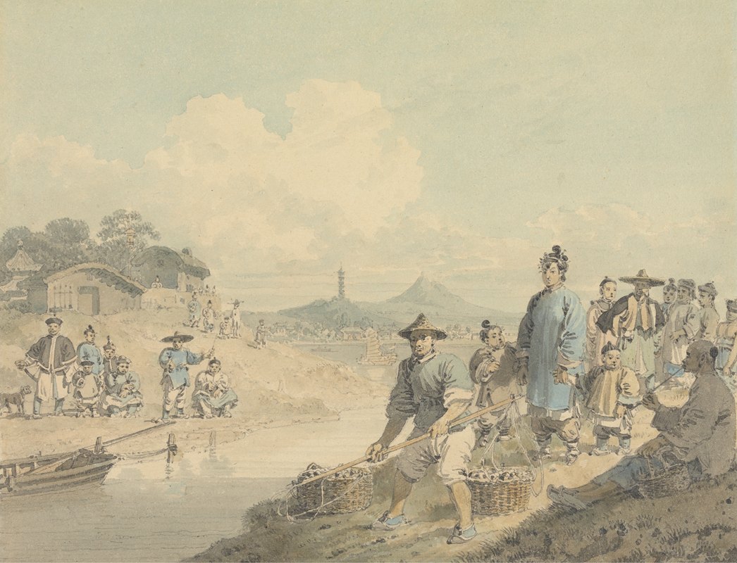 Уильям Александер. Вид в Китае. Рисунки с пагодой и горой. 1792-1794