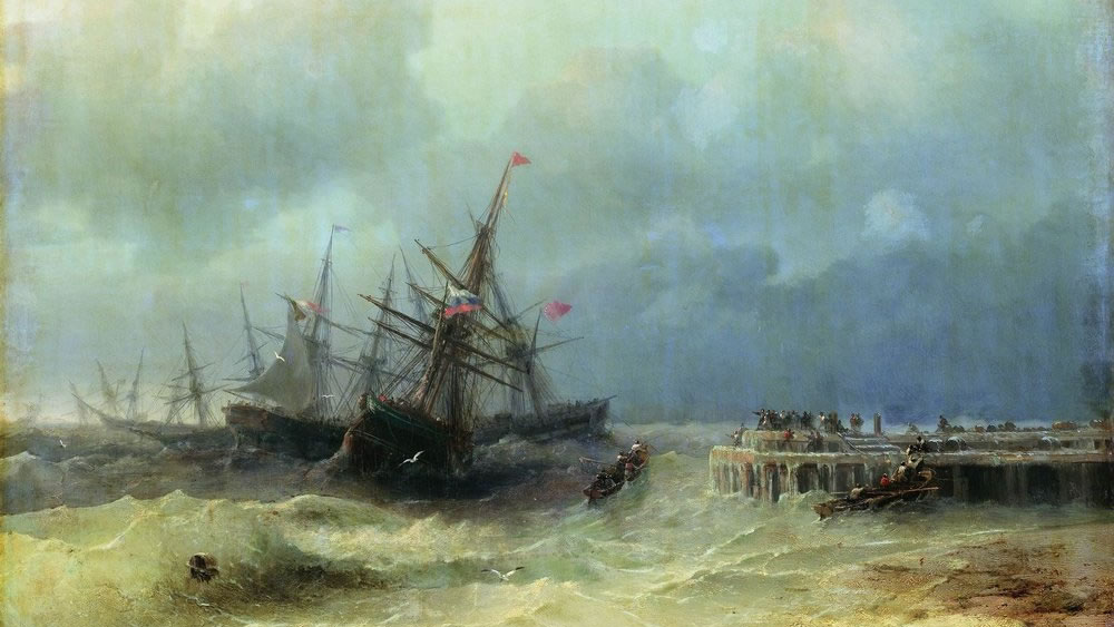 Иван Константинович Айвазовский. Спасающиеся от бури. 1872