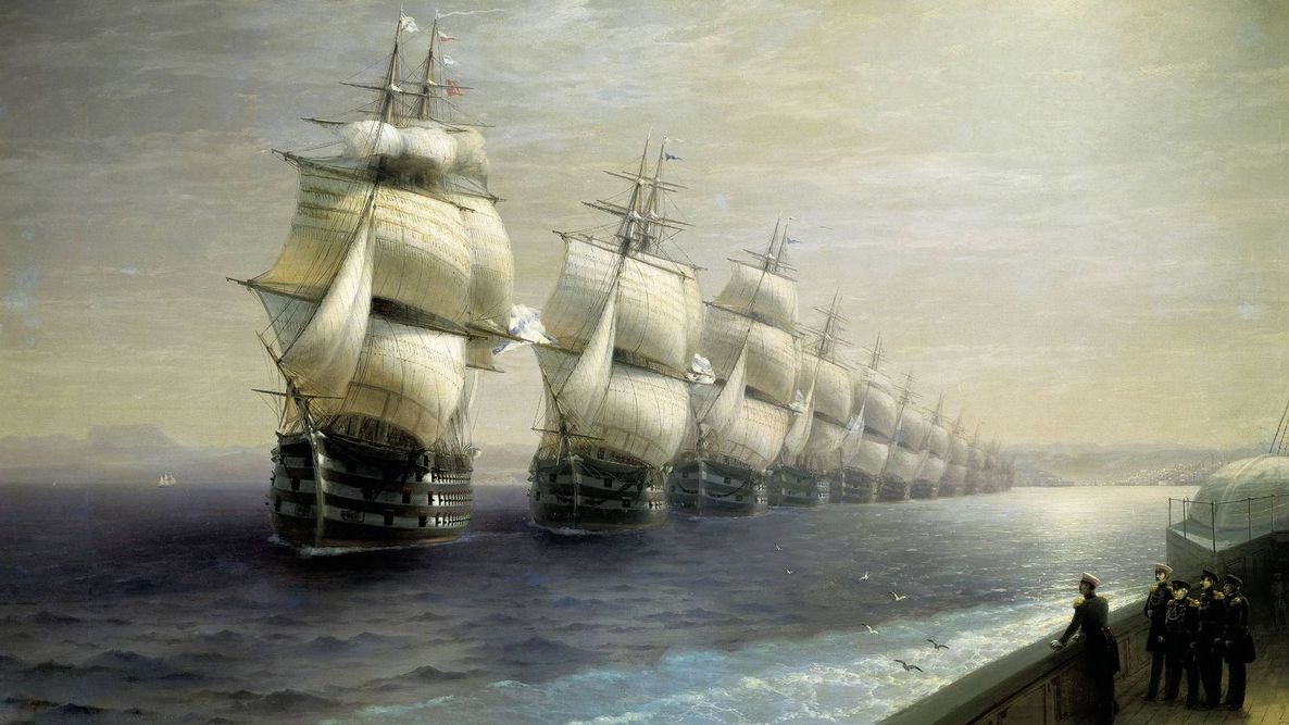 И. К. Айвазовский. Смотр Черноморского флота в 1849 году