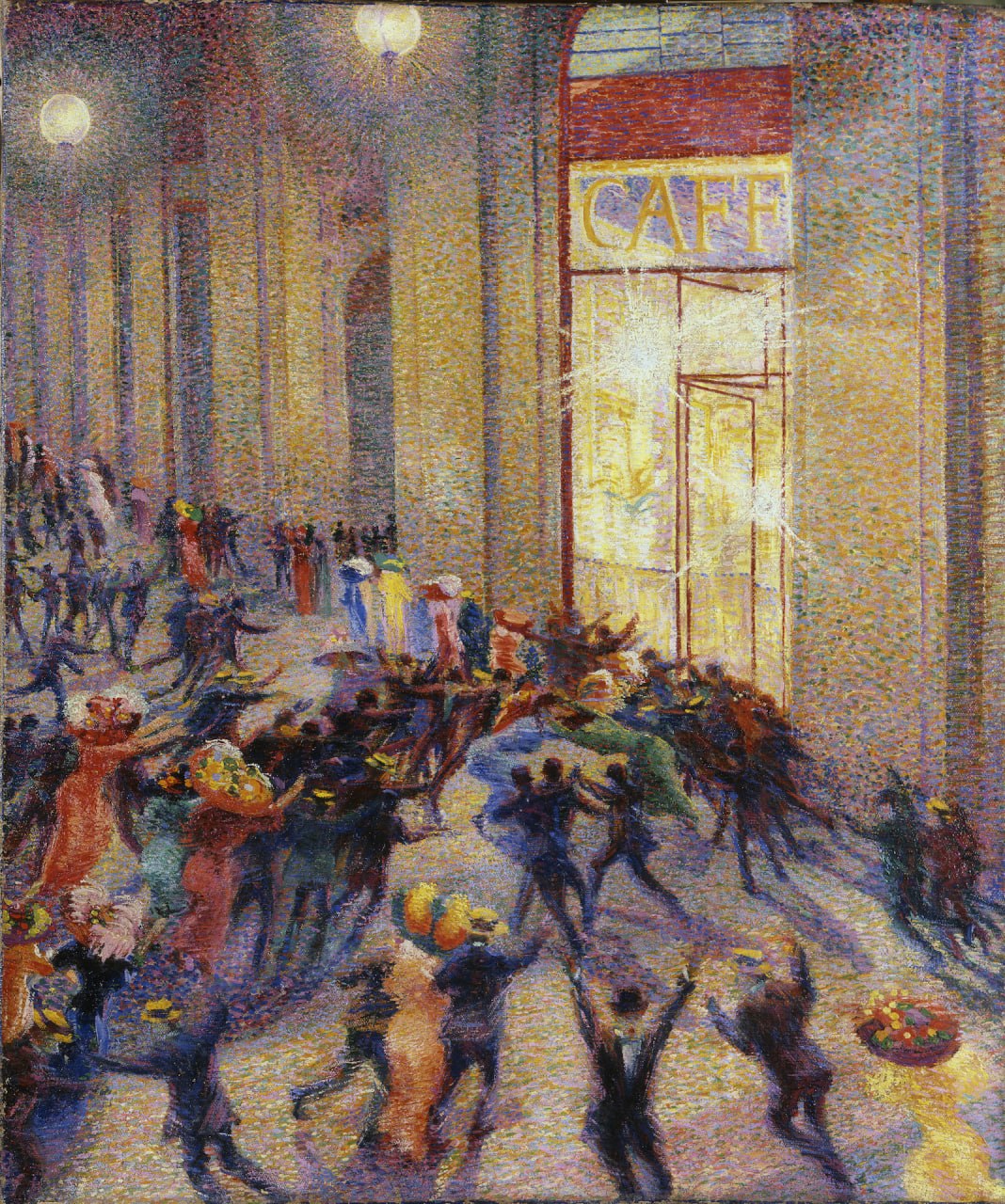 Умберто Боччони. Беспорядки в галерее (Потасовка). 1909