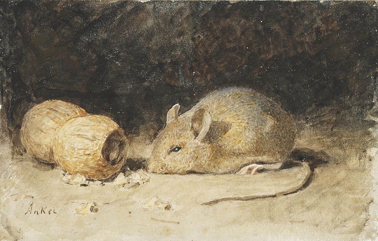 Альберт Анкер. Мышь с арахисом. XIX век