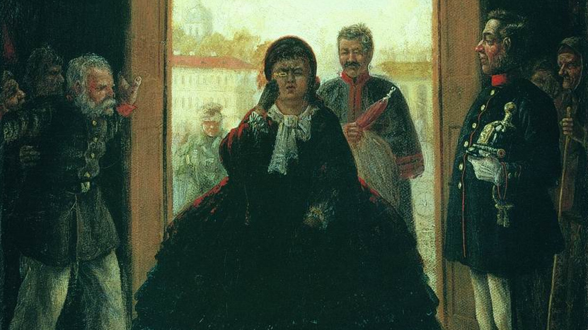 Леонид Соломаткин. Губернаторша, входящая в церковь. 1864