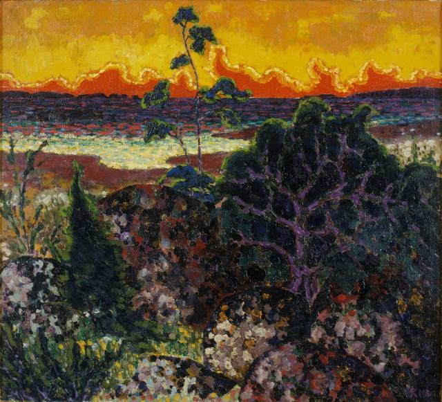 Конрад Мяги. Пейзаж с красным облаком. До 1914