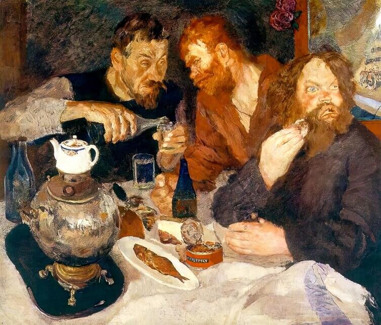 Борис Иогансон. Сговор у кулака. 1932