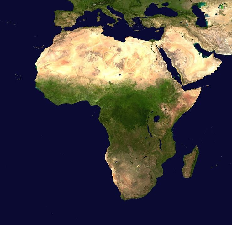 африка, континент, вид с воздуха