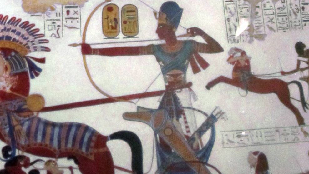 Фараон Рамсес II в сражении против нубийцев. Роспись из храма Бейт-эль-Вали в Северной Нубии