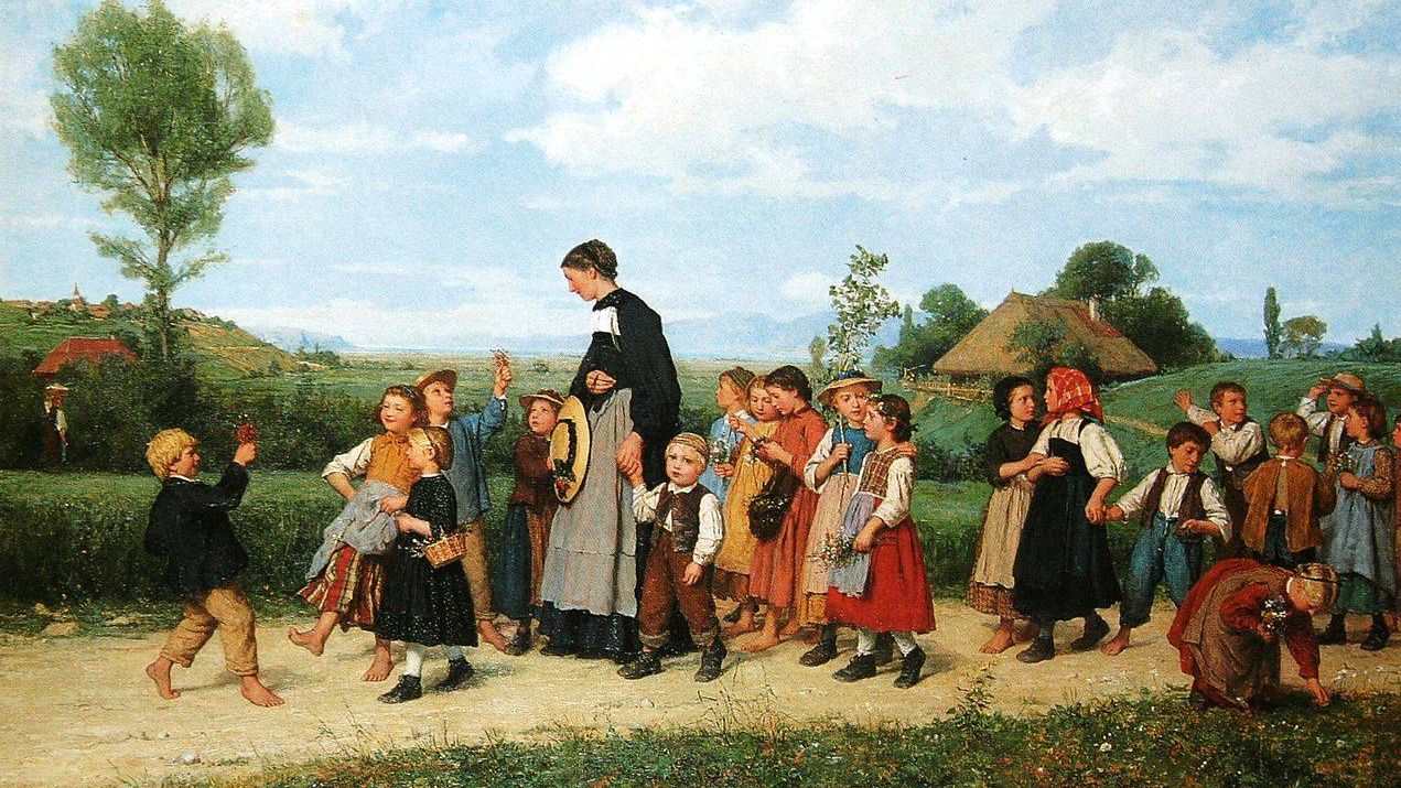 Альберт Анкер. Школьная прогулка. 1872