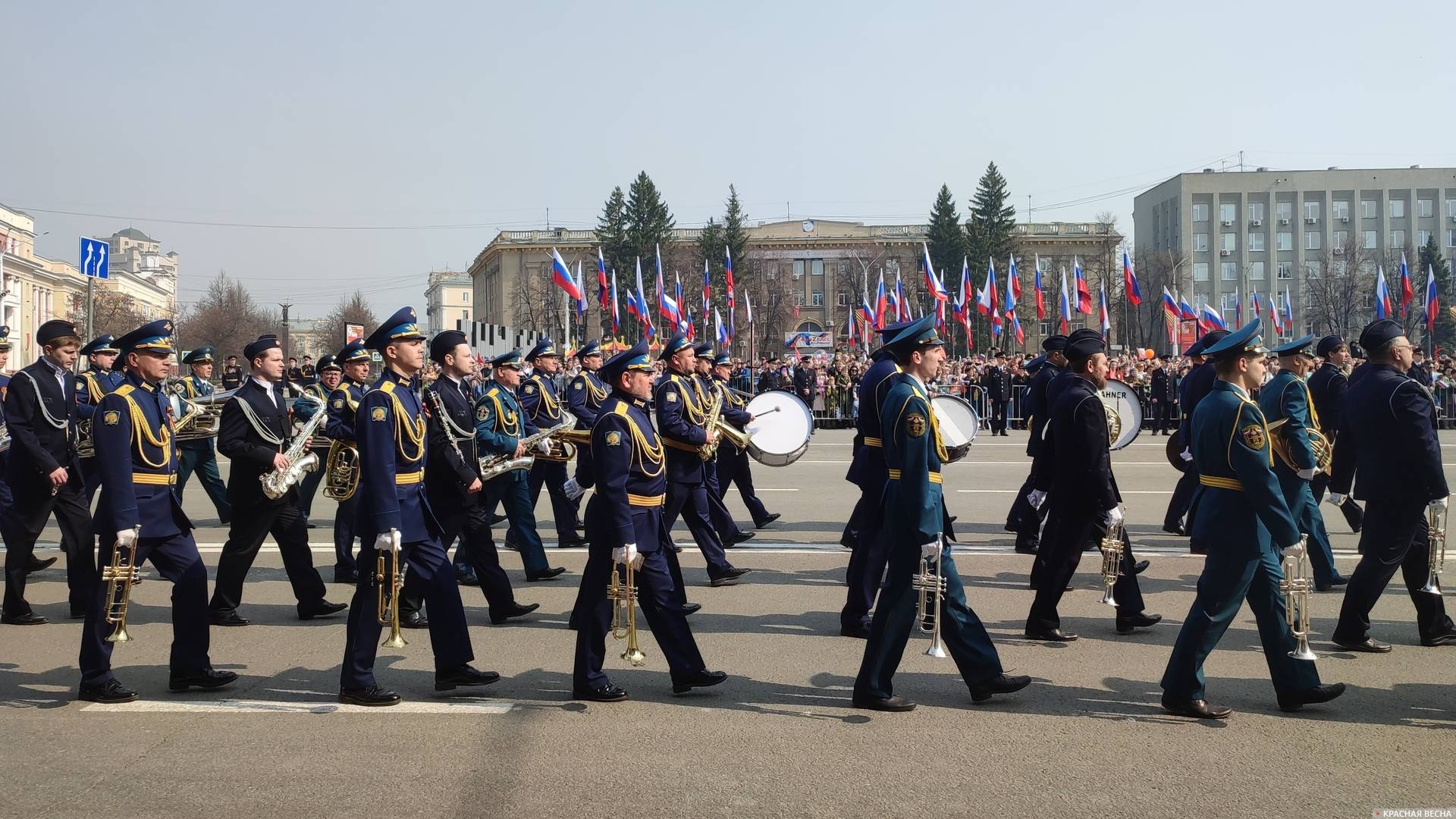 Сводный оркестр военных учреждений Кузбасса. Кемерово 9 мая 2023 года