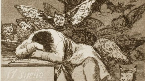 Франсиско де Гойя. Сон разума рождает чудовищ (фрагмент). 1799