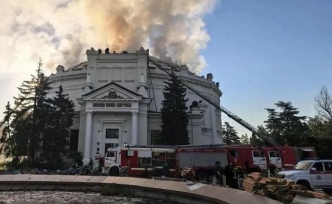Пожар в здании Панорамы «Оборона Севастополя 1854−1855 гг.»
