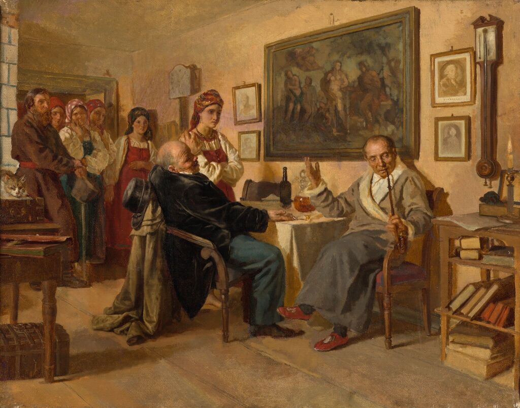 Николай Неврев. Торг. Сцена из крепостного быта. Из недавнего прошлого. 1866