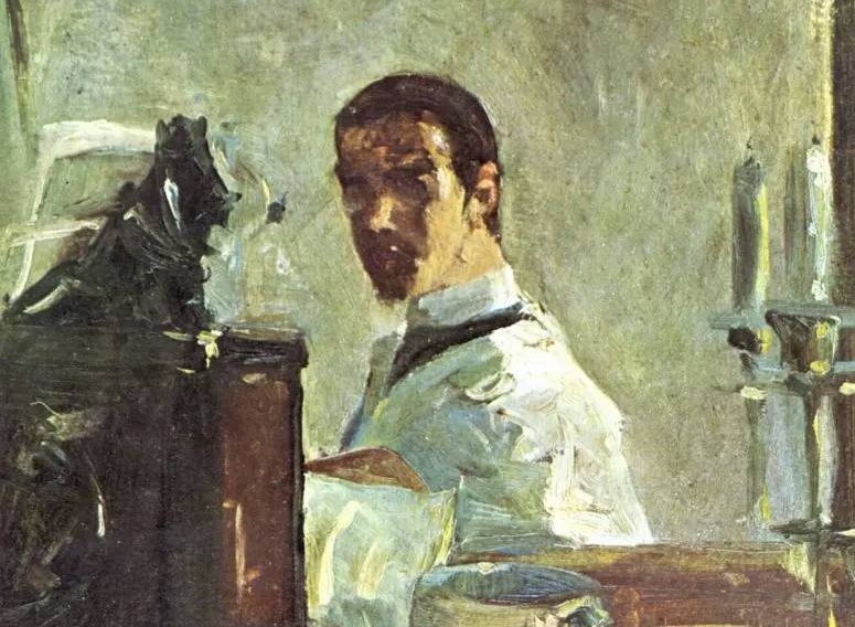 Анри де Тулуз-Лотрек. Автопортрет перед зеркалом (фрагмент). 1883