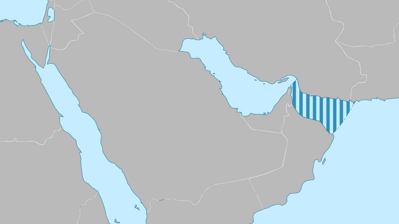 Оманский залив на карте мира