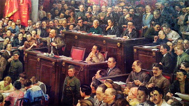 Исаак Бродский. Торжественное открытие II Конгресса Коминтерна (фрагмент). 1920-1924