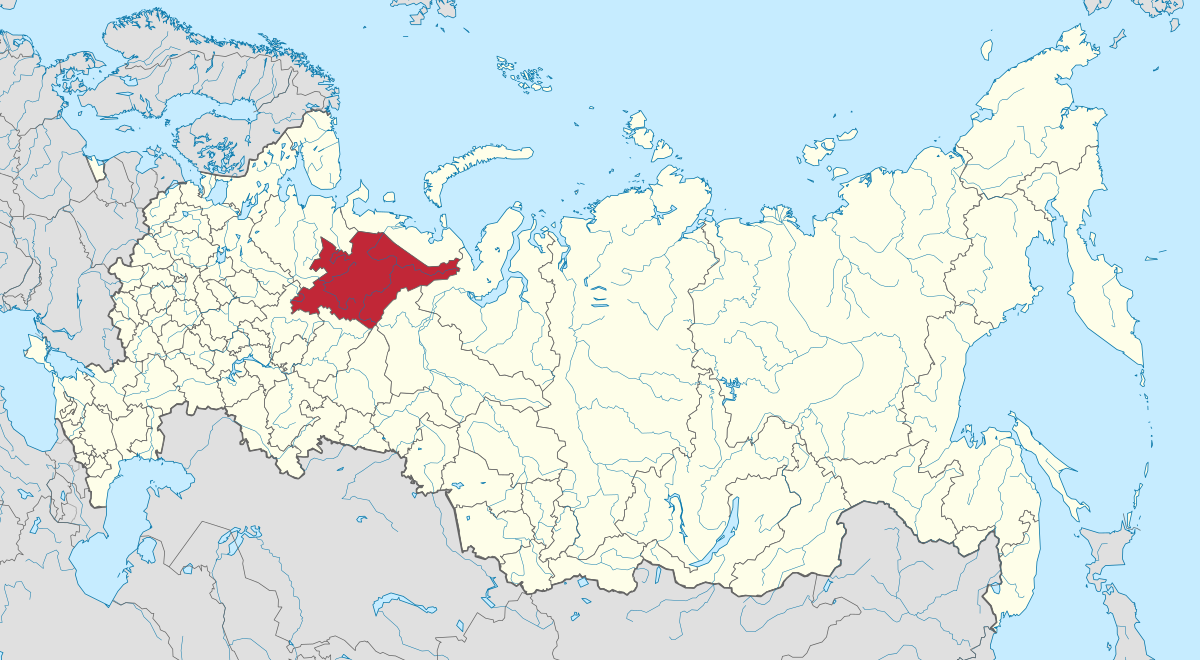 Коми на карте России